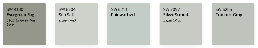 Sherwin-Williams paint colors most popular Greens