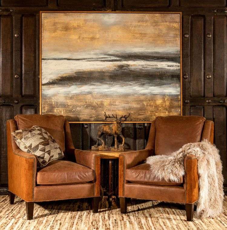 Leather accents for modern rustic style 
