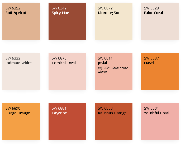 William sherwin colors most 12 popular orange shades