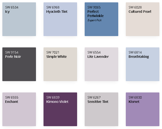 Sherwin-Williams paint most popular purples