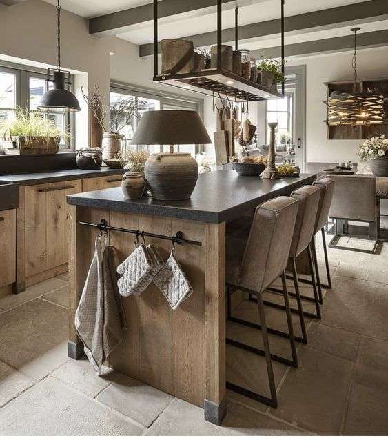 Kitchen island using like dining area