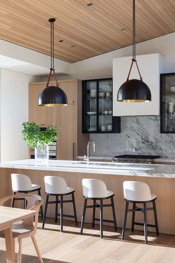 Island with bar shelf
