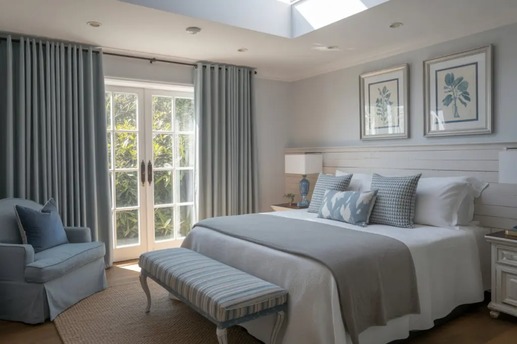 The Hamptons decor invades the room
