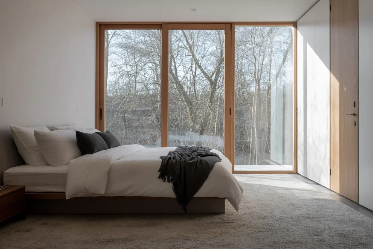 Clear minimalist bedroom