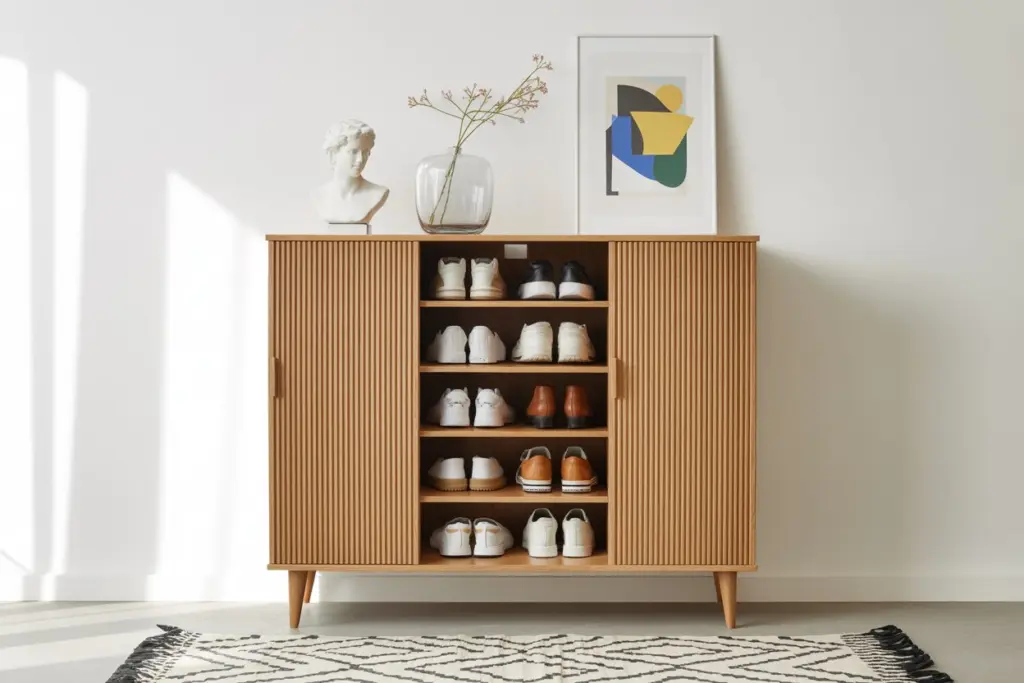 A shoe cabinet entryway furniture