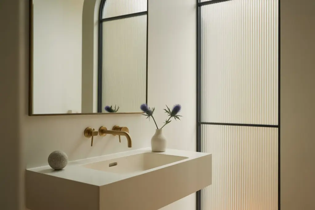 Glass bathroom door