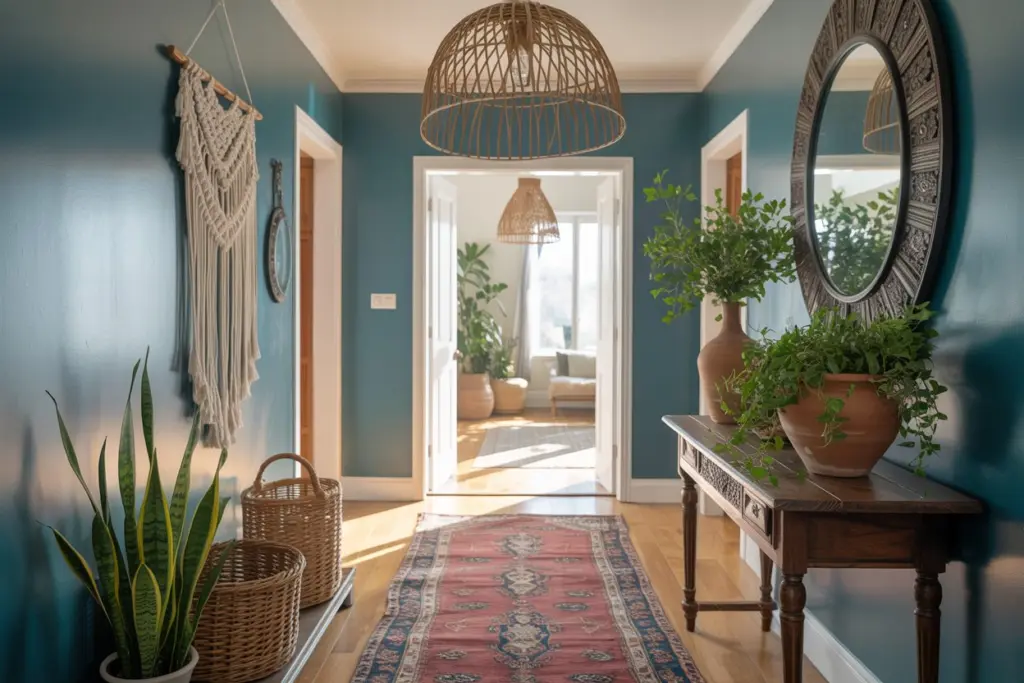 10 professional tips for hallway design and decoration 11 Accent wall in hallway