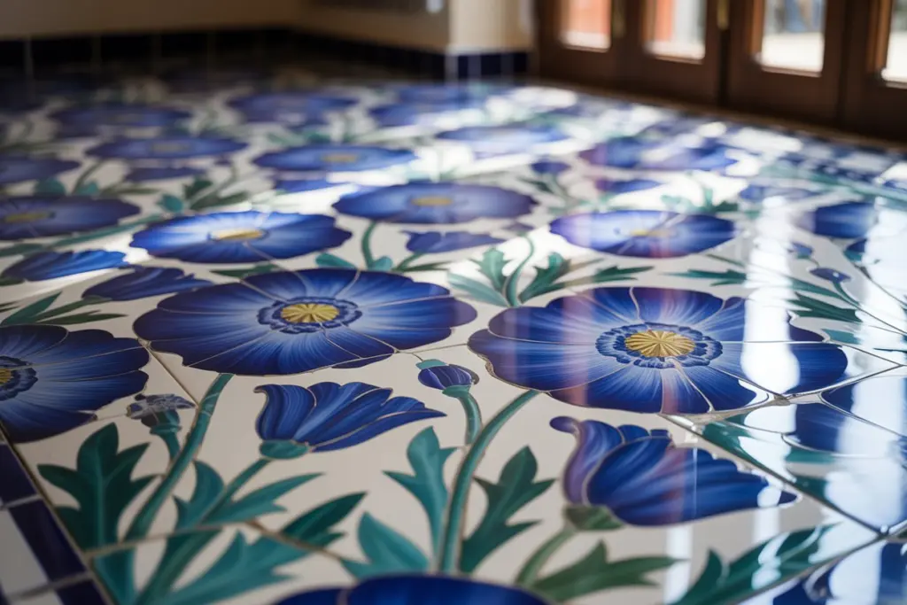 tiled floor painting 