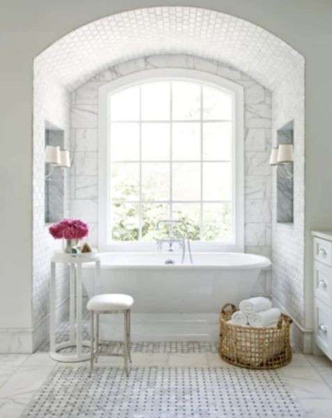 Hamptons interiors white bathroom design 