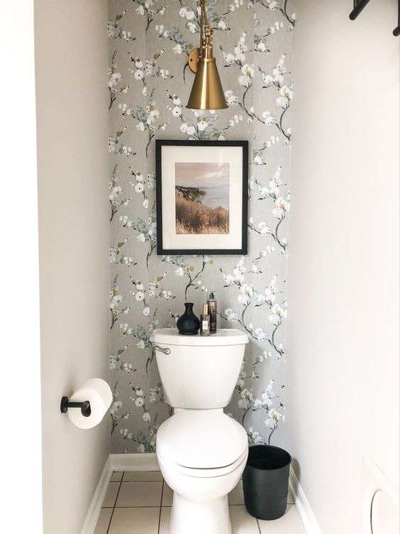 Try the wallpaper in toilet design