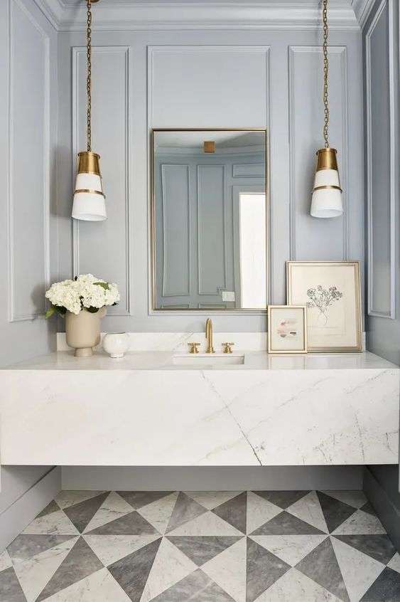 Flooring in powder room
