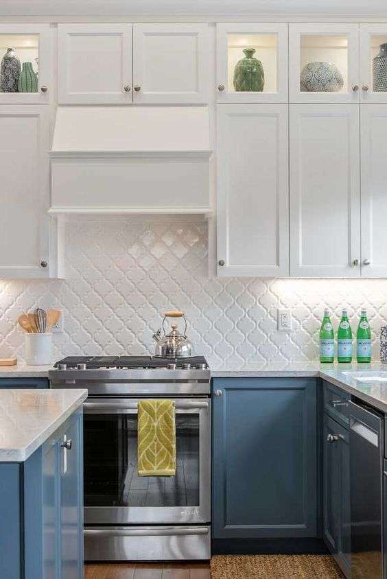 Add glass Kitchen cabinets