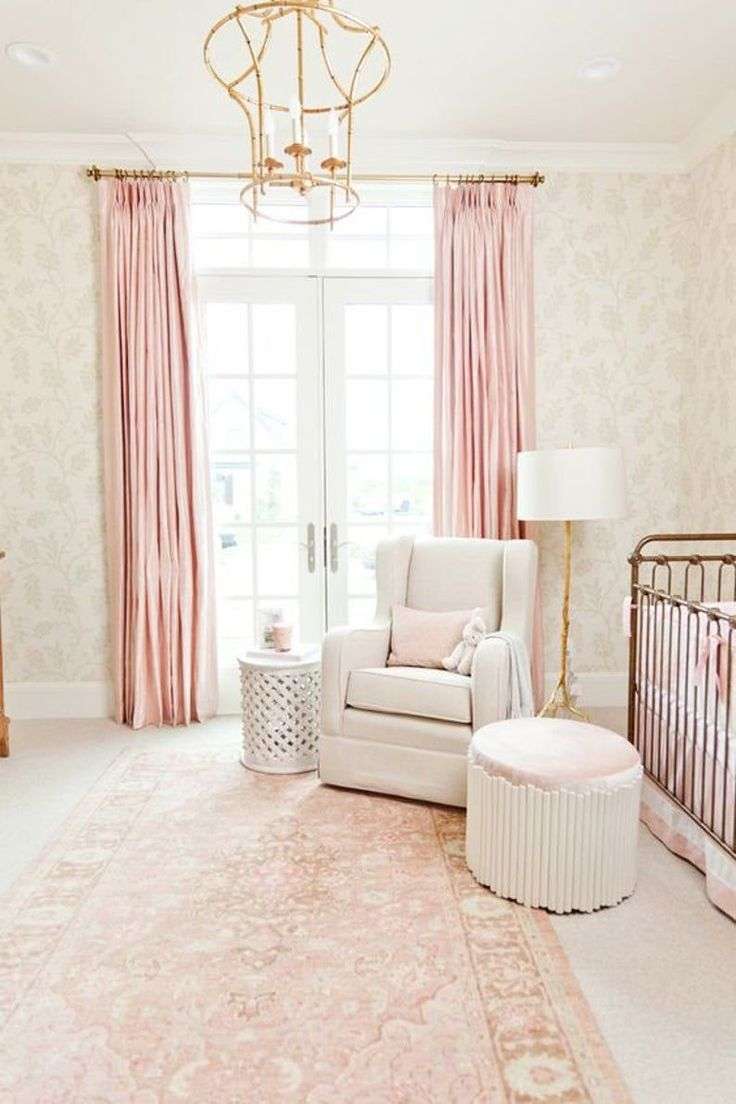 Draps in girl nursery room 