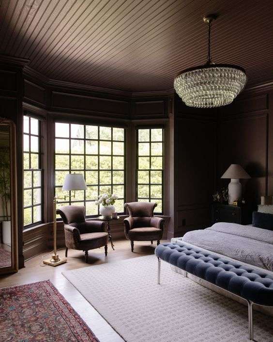 Dark brown bedroom color