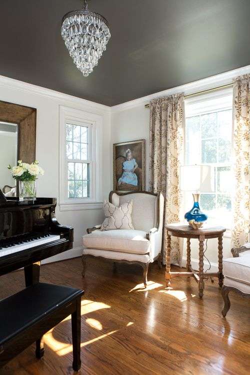 Create a bold statement with colored ceiling 