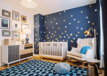 navy blue baby boy nursery