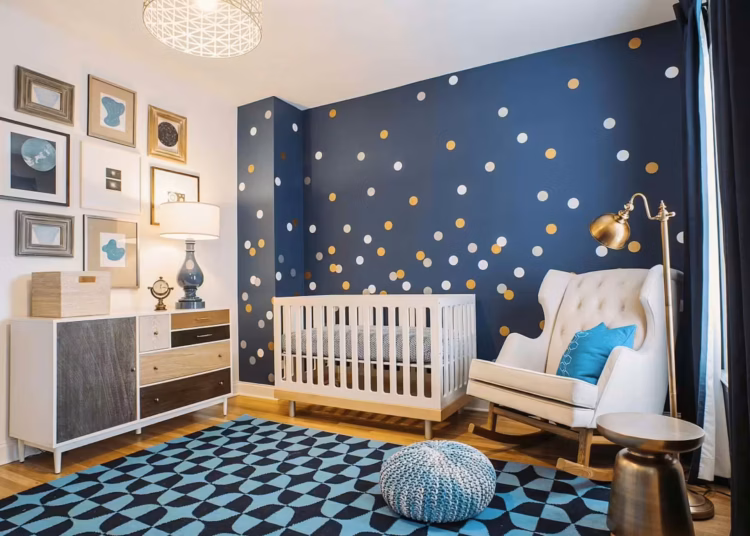 navy blue baby boy nursery