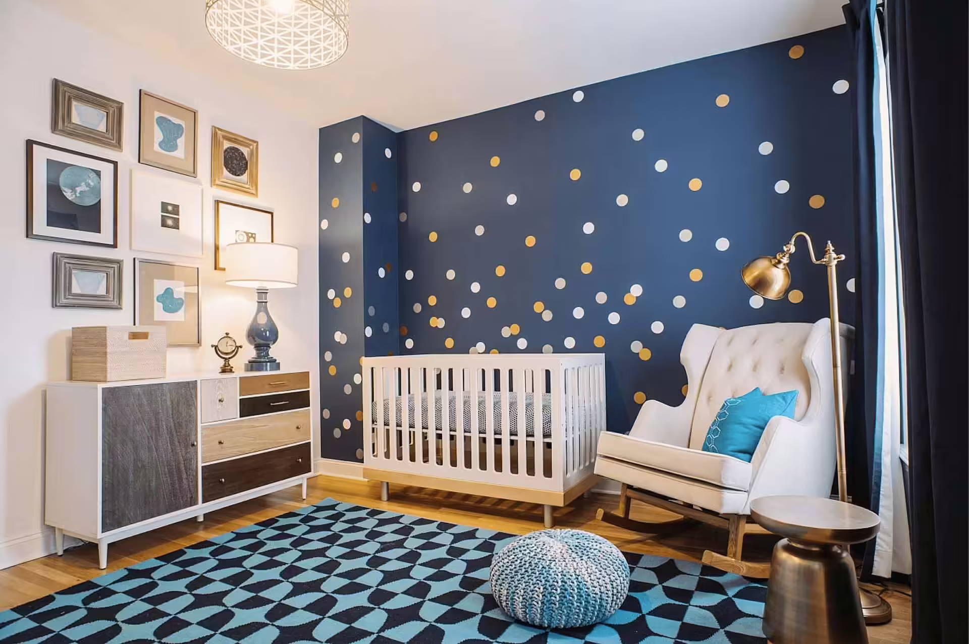 navy blue baby boy nursery