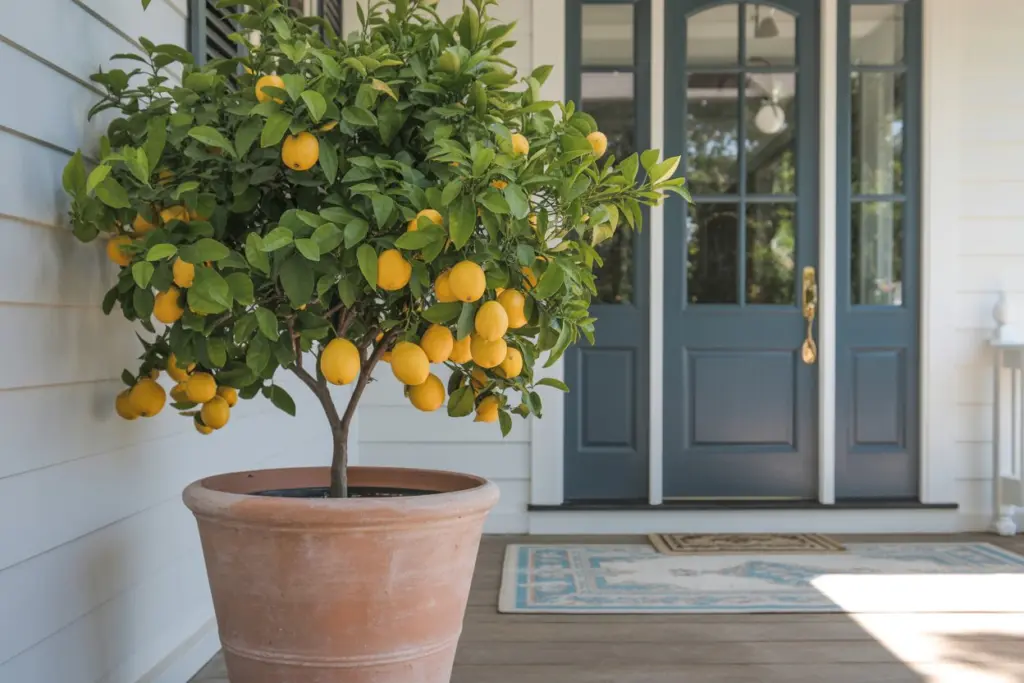Potted lemon trees