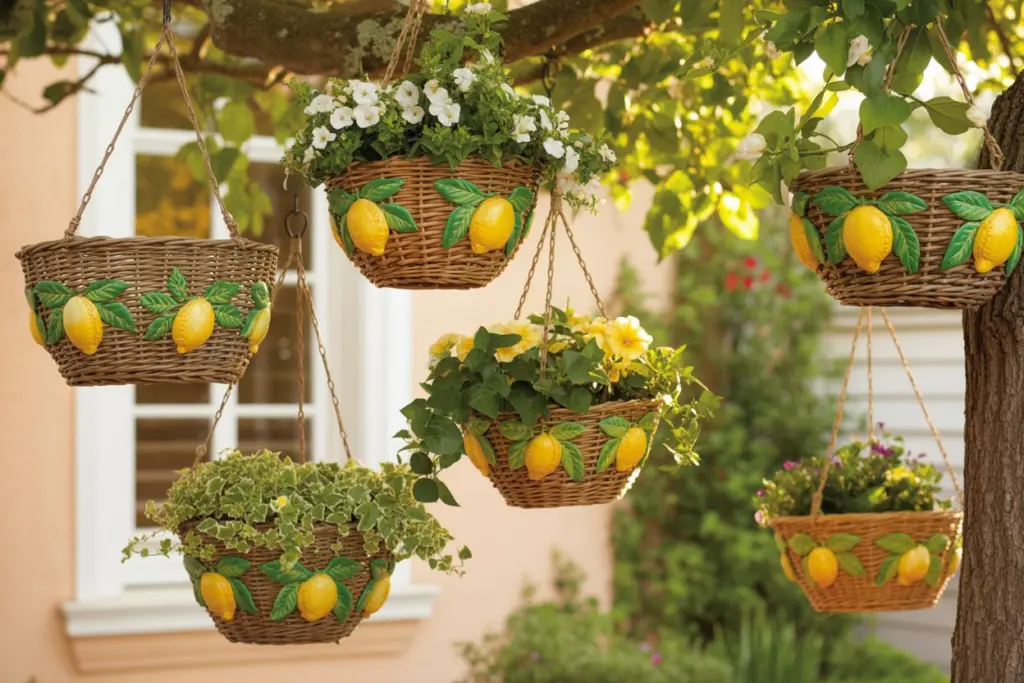 Lemon hanging baskets