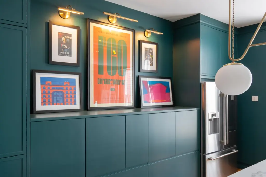 Kitchen Cabinets: How to Functionaly Decorate Above Your Cabinets 17 Display Colorful Artwork above kitchen cabinets