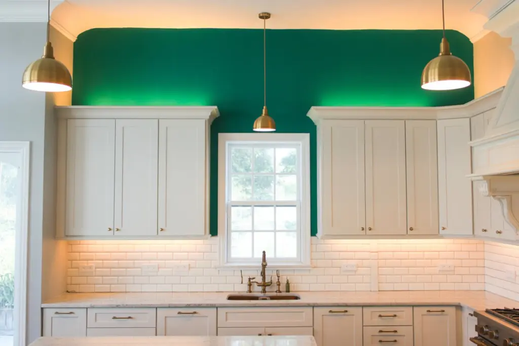 Kitchen Cabinets: How to Functionaly Decorate Above Your Cabinets 16 Paint the kitchen Cabinets Overhead Wall