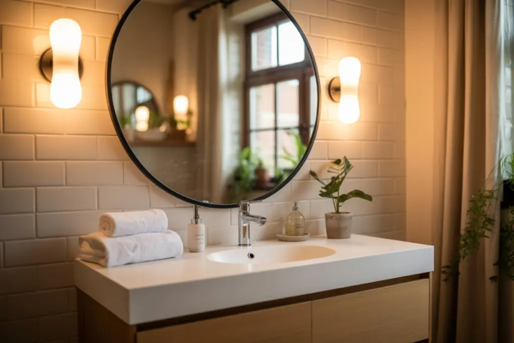Bathroom accessories: take a look at these details 2 Bathroom accessories: mirror above vanity