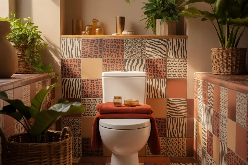Toilet design: 20 amazing Decorative Ideas to impression you 3 Animal printed tiles