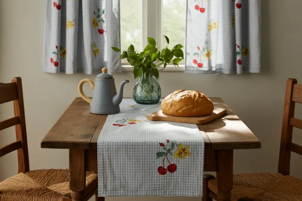 Summer decoration: Cherry tree and cherry patterns