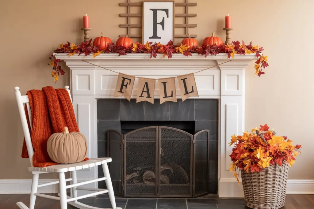 Bring the amazing Fall Decoration Inside your Home 16 Fall Fireplace Mantel Decor