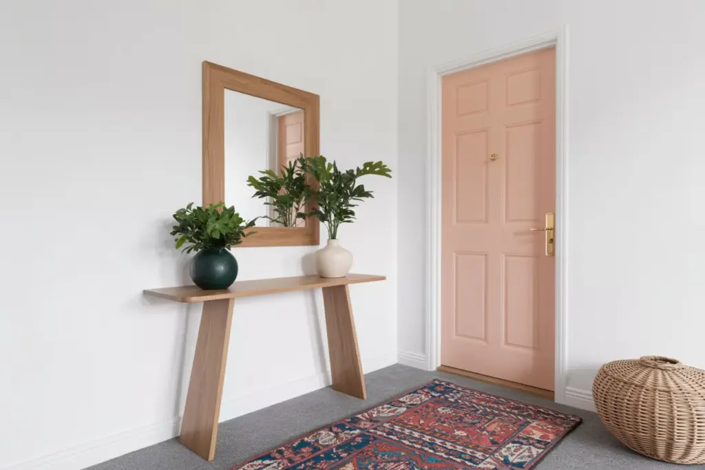 light pink six-panel door 