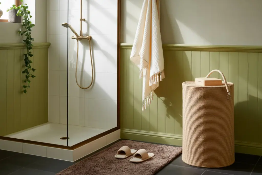 Bathroom accessories: laundry basket 