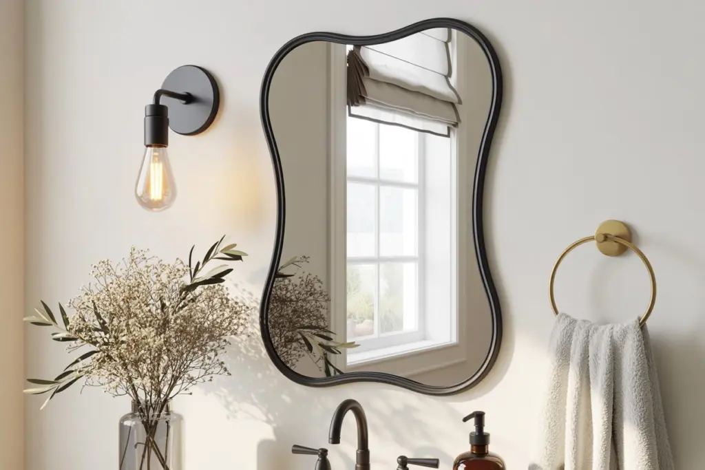 Bathroom accessories: flat mirror