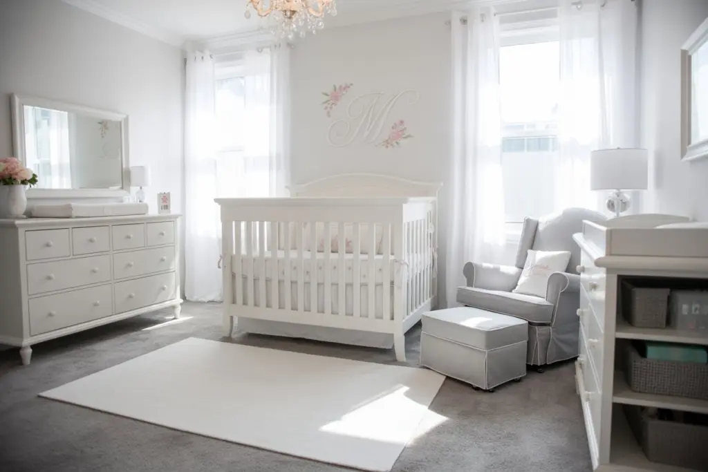 Functional and safe girl nursery room