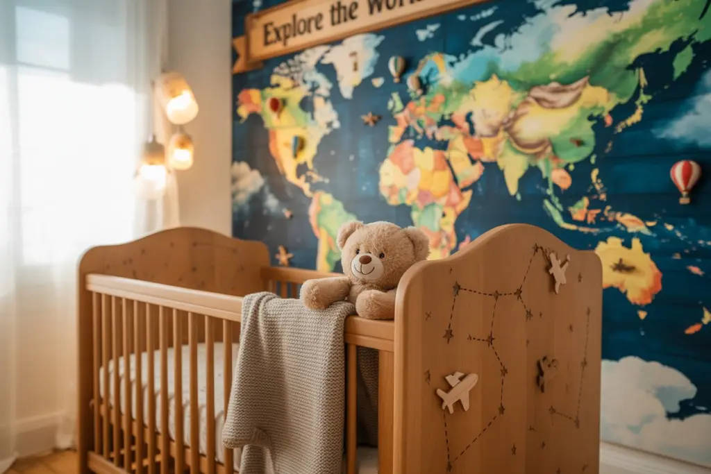 The ultimate guide to decorating a baby boy nursery 12 World carte wall decoration