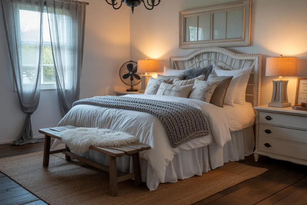 Farmhouse style bedroom decor
