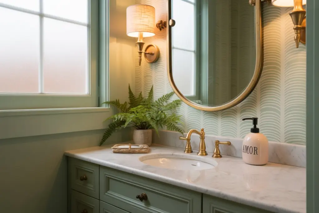 Find how to create an elegant powder room 19 Cozy Powder Room