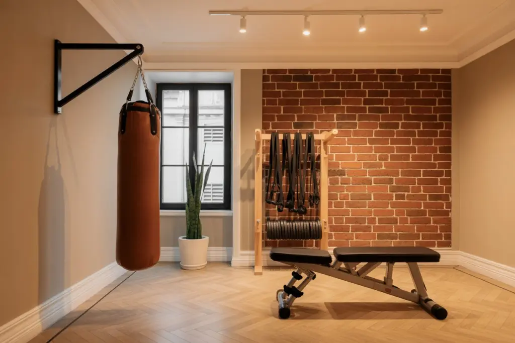 How to design a gym room at home 25 A neoclassical home gym room