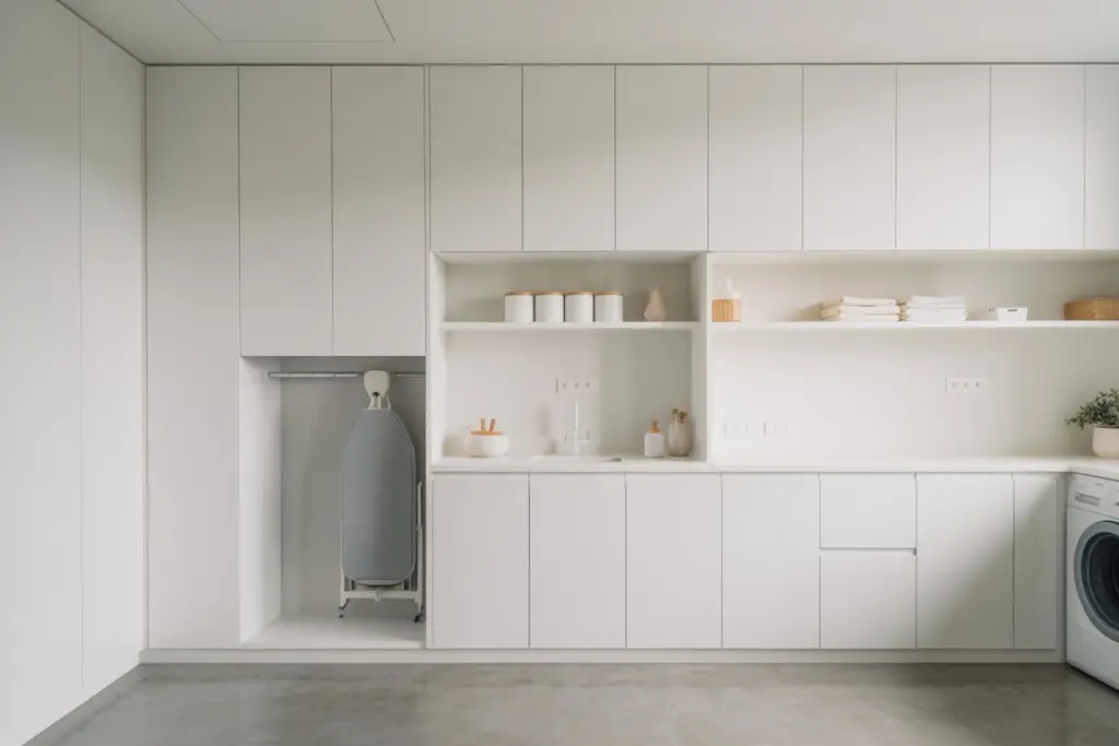 Laundry Room Decoration: How to Combining Functionality and Style 13 Clean lines in my white laundry room