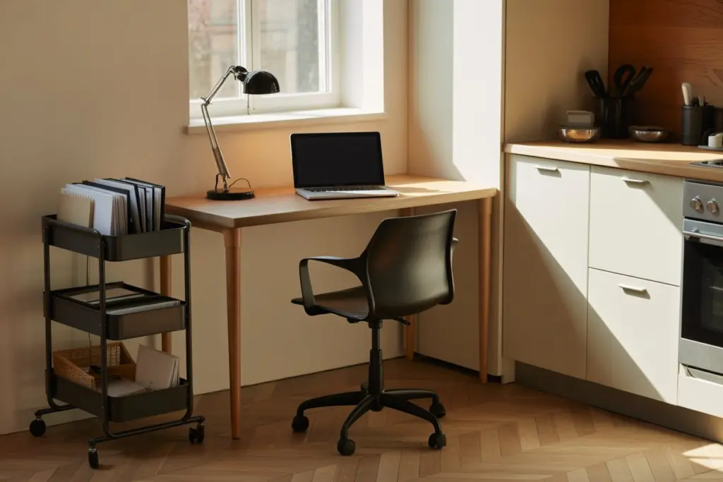 Home Office: how to design a workspace in every room 31 Setting up an office in the kitchen