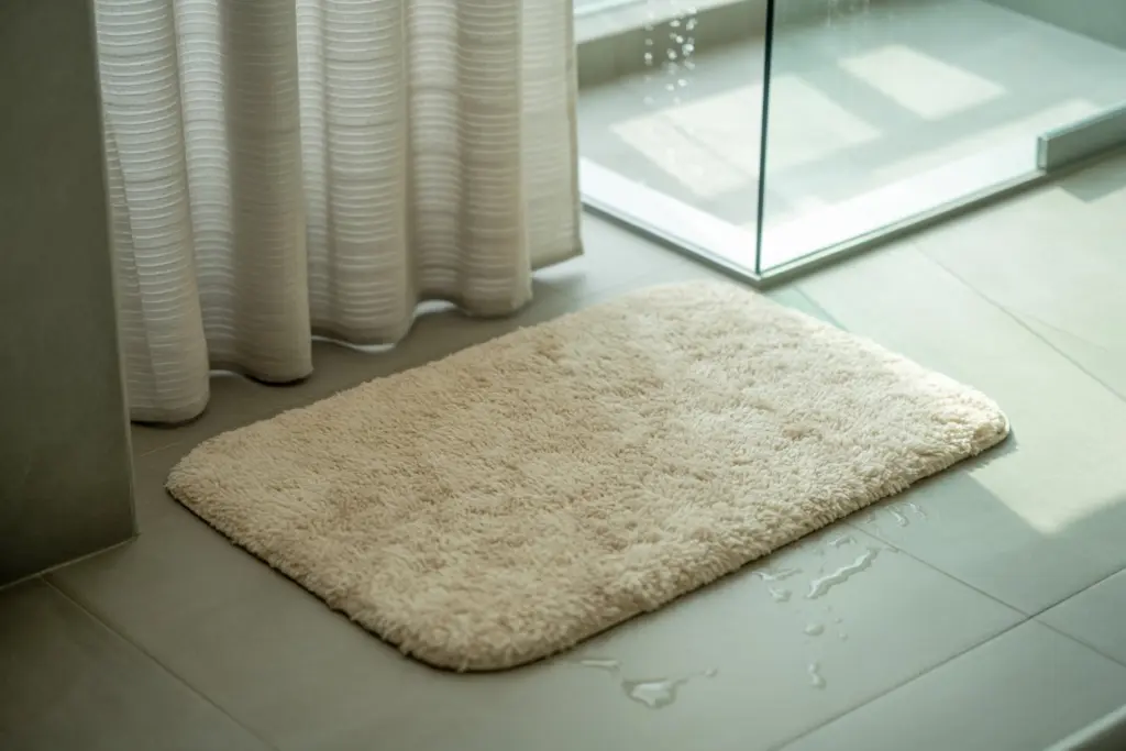 Bathroom accessories: how to choose bath mat and shower curtain 2 What weight for a bath rug?