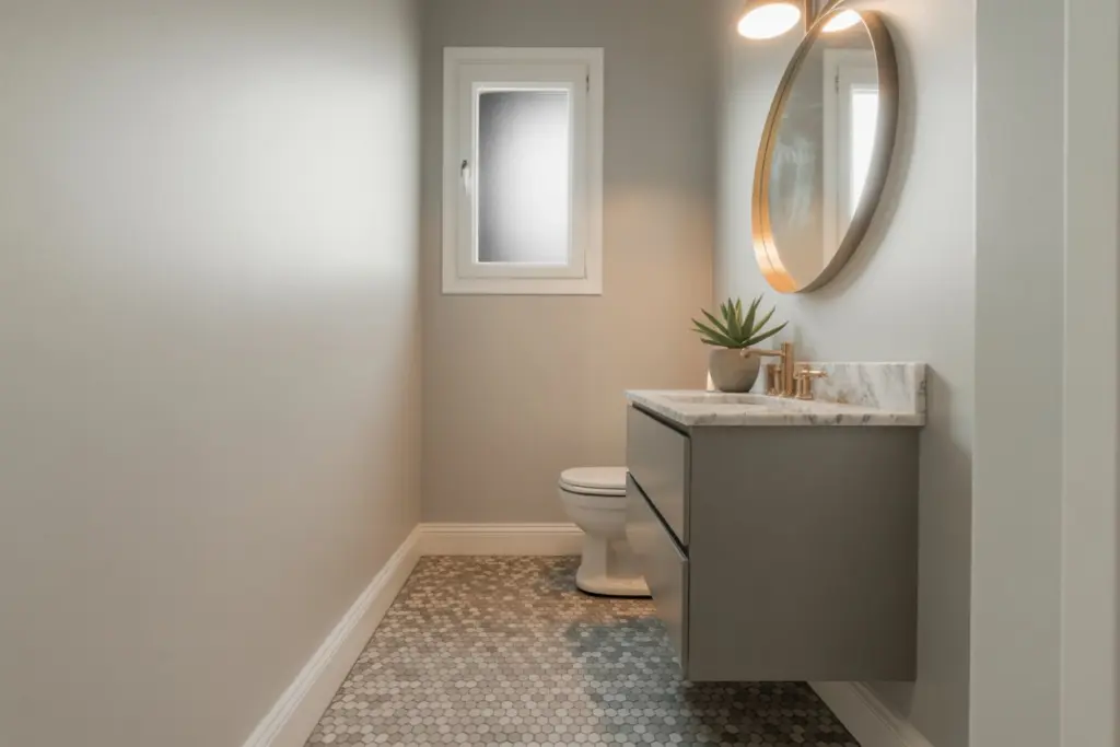 Find how to create an elegant powder room 16 Flooring in powder room