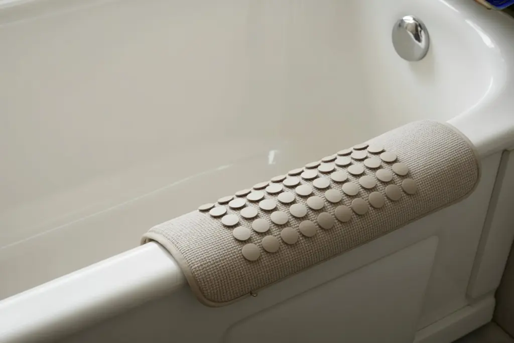 Bathroom accessories: how to choose bath mat and shower curtain 9 Rubber bathroom rug