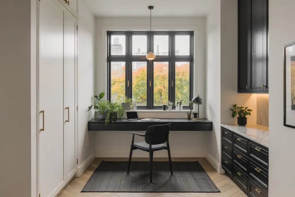 Home Office: how to design a workspace in every room 30 A workspace in kitchen