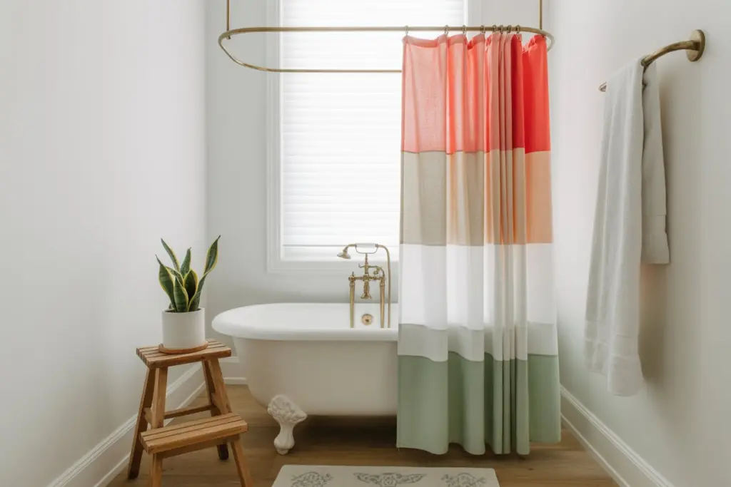 Bathroom accessories: how to choose bath mat and shower curtain 21 Bathroom accessories: polyster shower curtain
