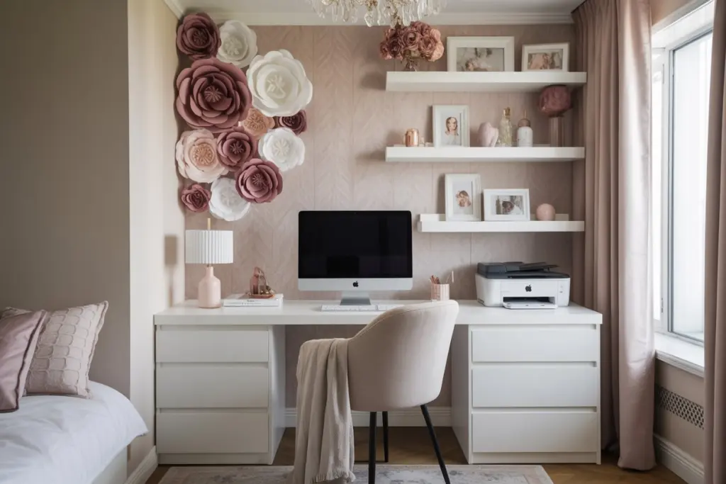 Home Office: how to design a workspace in every room 13 Delimit the office space in the bedroom