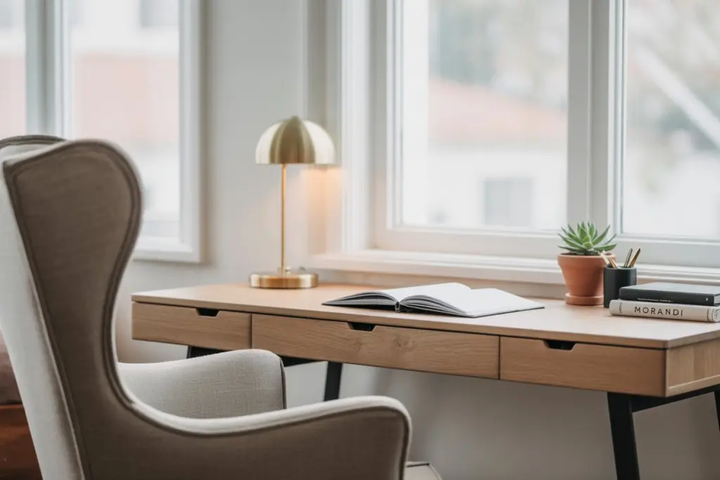 Home Office: how to design a workspace in every room 9 What accessories are needed for a home office in the living room?