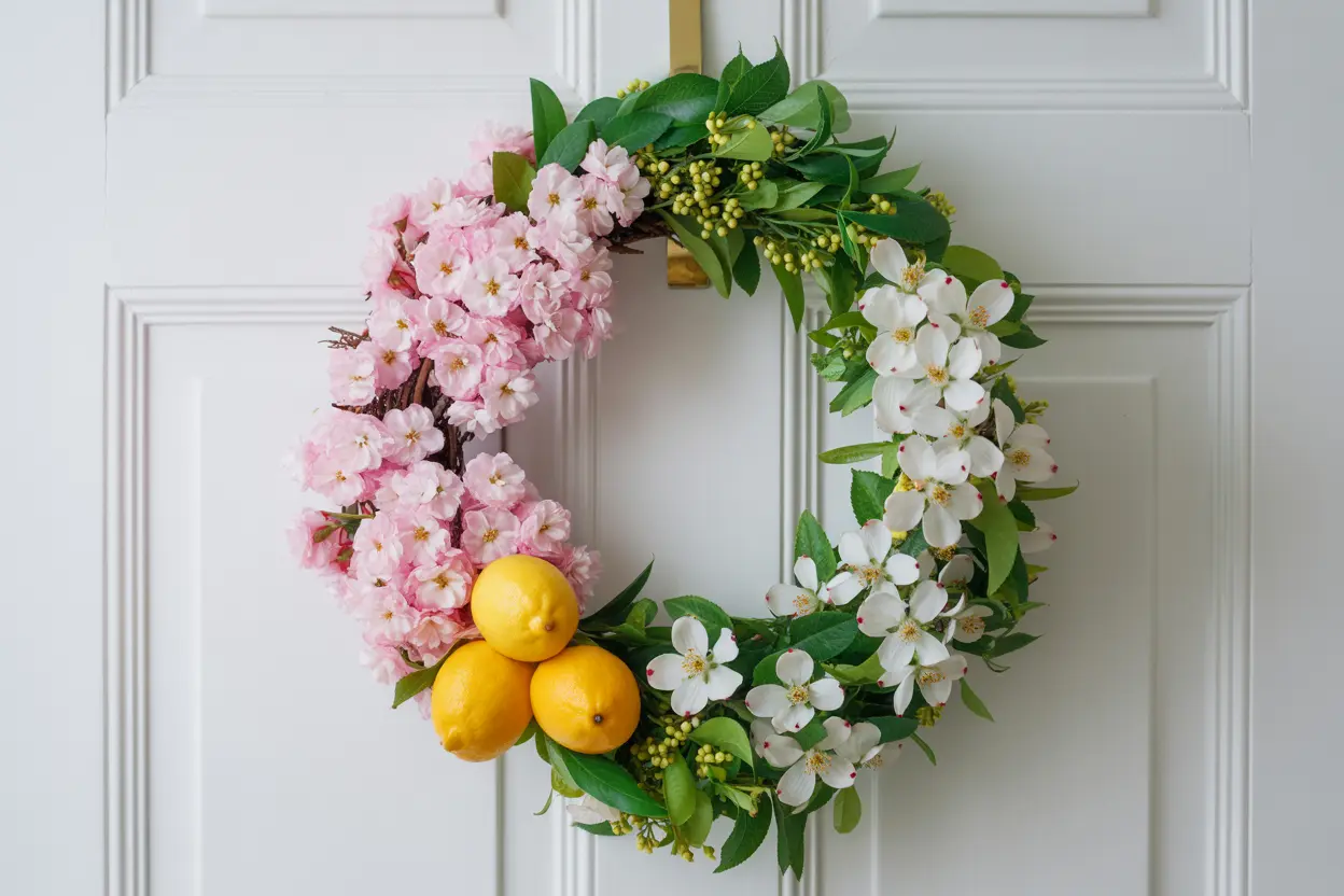Refreshing summer decoration with lemon and cherry themes