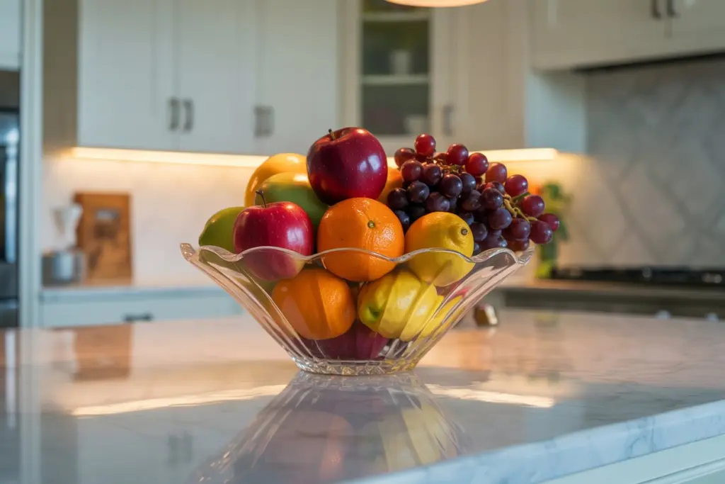 Kitchen Countertop Decoration: How to Elevate Your Kitchen carefully and creatively 14 Kitchen countertop decoration:Beautiful Fruit Bowl