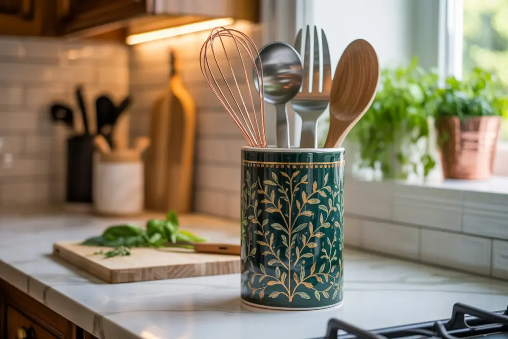 Kitchen Countertop Decoration: How to Elevate Your Kitchen carefully and creatively 17 Use Unique Kitchen Utensil Holder in kitchen countertop decoration